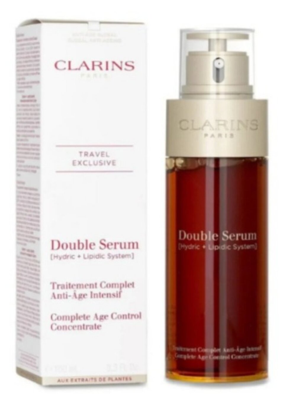Clarins Double Serum 100ml / 3.3oz Hydric + Lipidic System New Sealed